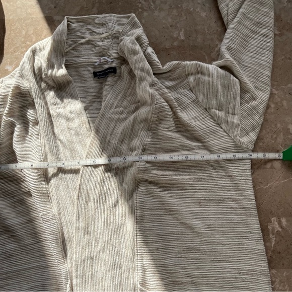 Tommy Hilfiger long sleeve open front lightweight cream color cardigan size L - Picture 8 of 9